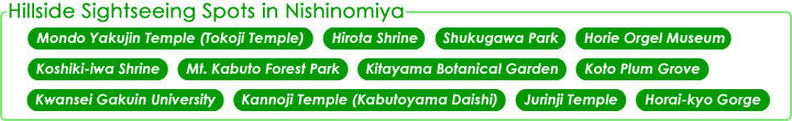 Index of Hillside Sightseeing Spots in Nishinomiya