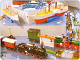 ブリキのおもちゃ 機関車 船